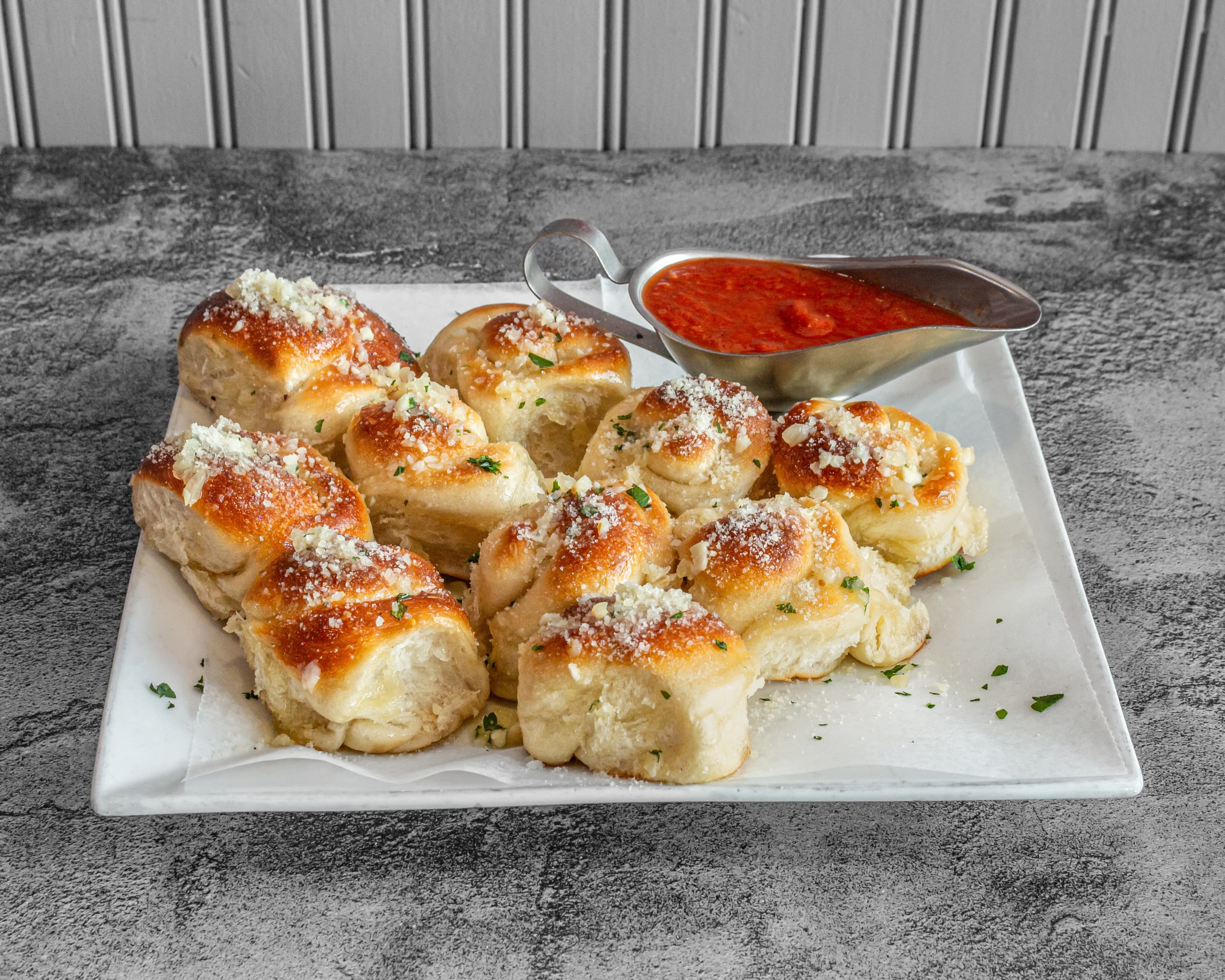Fresh garlic knots from Little Guys